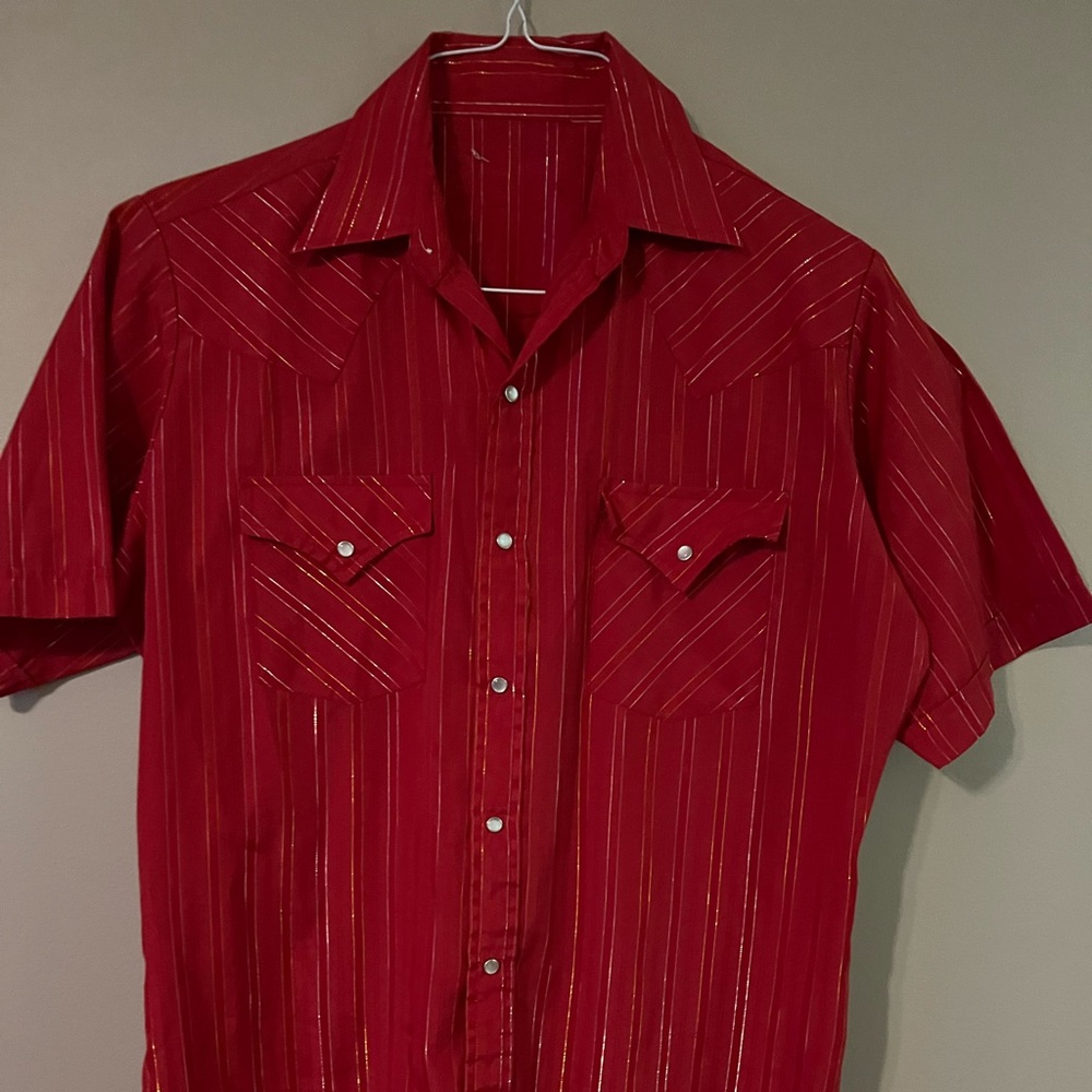 Pearl Snap Men’s Western Shirt Sparkle Stitching LG Cowboy 90’s